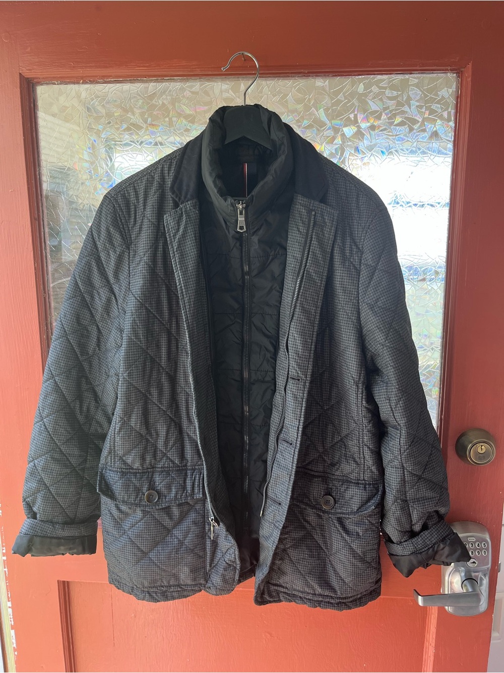 Tommy Hilfiger Men's Quilted Black Jacket with Inner Zip Vest